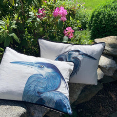 Beautiful Heron - Embroidered Pillow Covers