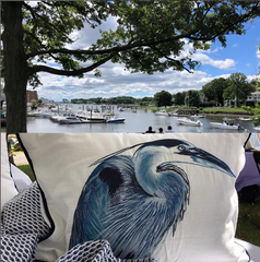 Beautiful Heron - Embroidered Pillow Covers